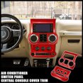 thumbnail image 2 of Juego de embellecedor de cubierta de consola Central de Panel de interruptor de aire acondicionado rojo Unique Bargains para Jeep Wrangler 2011-2017, 2 of 7