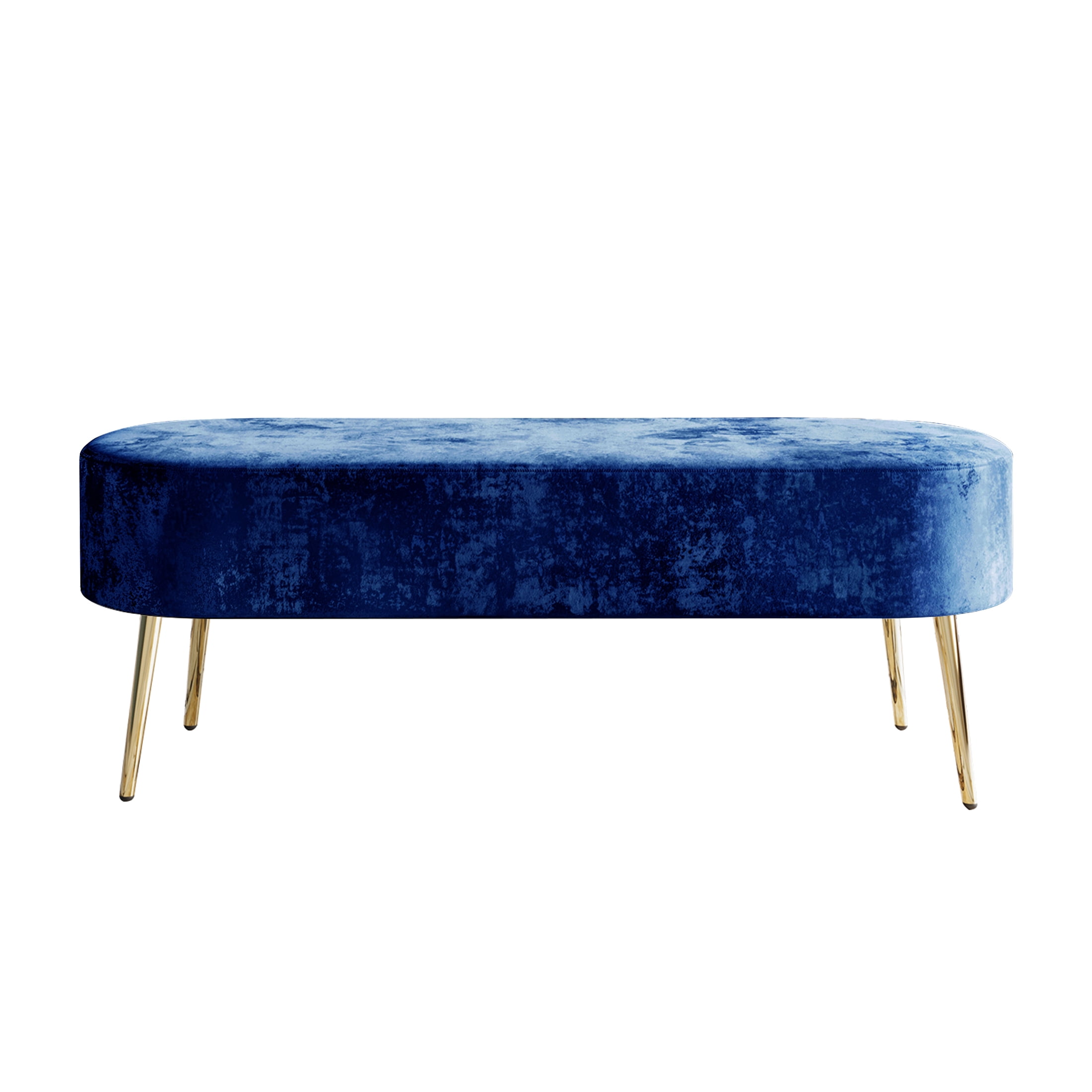 Castle Place Modern Luxury Upholstered Velvet Love Seat with Bench and Coffee Table, Navy Blue