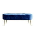 thumbnail image 5 of Castle Place Modern Luxury Upholstered Velvet Love Seat with Bench and Coffee Table, Navy Blue, 5 of 9