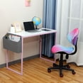 thumbnail image 6 of JJS Small Computer Desk Simple Style Writing Desk for Small Spaces 40 Inch Home Office Modern Student Study Laptop Writing Table with Storage Bag USB Hub, White/Pink, 6 of 9