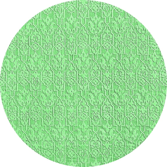 Ahgly Company Indoor Round Solid Emerald Green Modern Area Rugs, 6' Round
