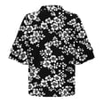 thumbnail image 3 of Fmbrln Womens Tops Summer Fashion Double Layered Short Sleeve V Neck T-Shirts Casual Loose Fit Floral Print Beach Vacation Blouses, 3 of 7