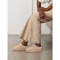 thumbnail image 3 of Litfun Genuine Suede Slippers for Women Cozy Winter House Shoes Fuzzy Memory Foam House Slippers, Sand, 3 of 7