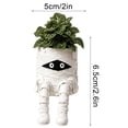 thumbnail image 6 of Clearance! Halloween Whimsical Hanging Leg Planter, Resin Succulent Garden Pot, Mummy, 6 of 8