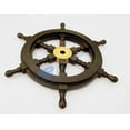 thumbnail image 3 of "Nagina International 16"" Nautical Black Ship Wheel With Brass Hub - Pirate   Home Decor", 3 of 5