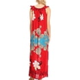 thumbnail image 2 of Sakkas Abby Womens Casual Long Tropical Off Shoulder Dress Elastic & Floral Print - Red - XXL, 2 of 5