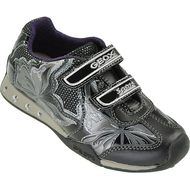 Incarijk Hijsen Berg kleding op Geox Girls' JockerN Light Up Sneaker, Black/Dark Silver, 29 - Walmart.com