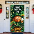 thumbnail image 5 of St Patrick's Day Door Cover Decorations Happy St. Patrick's Day Door Banner Saint Patricks Gnome Green Shamrock Banner Porch Sign Front Door Banner for St. Patricks Day Party Home Supplies, 5 of 6