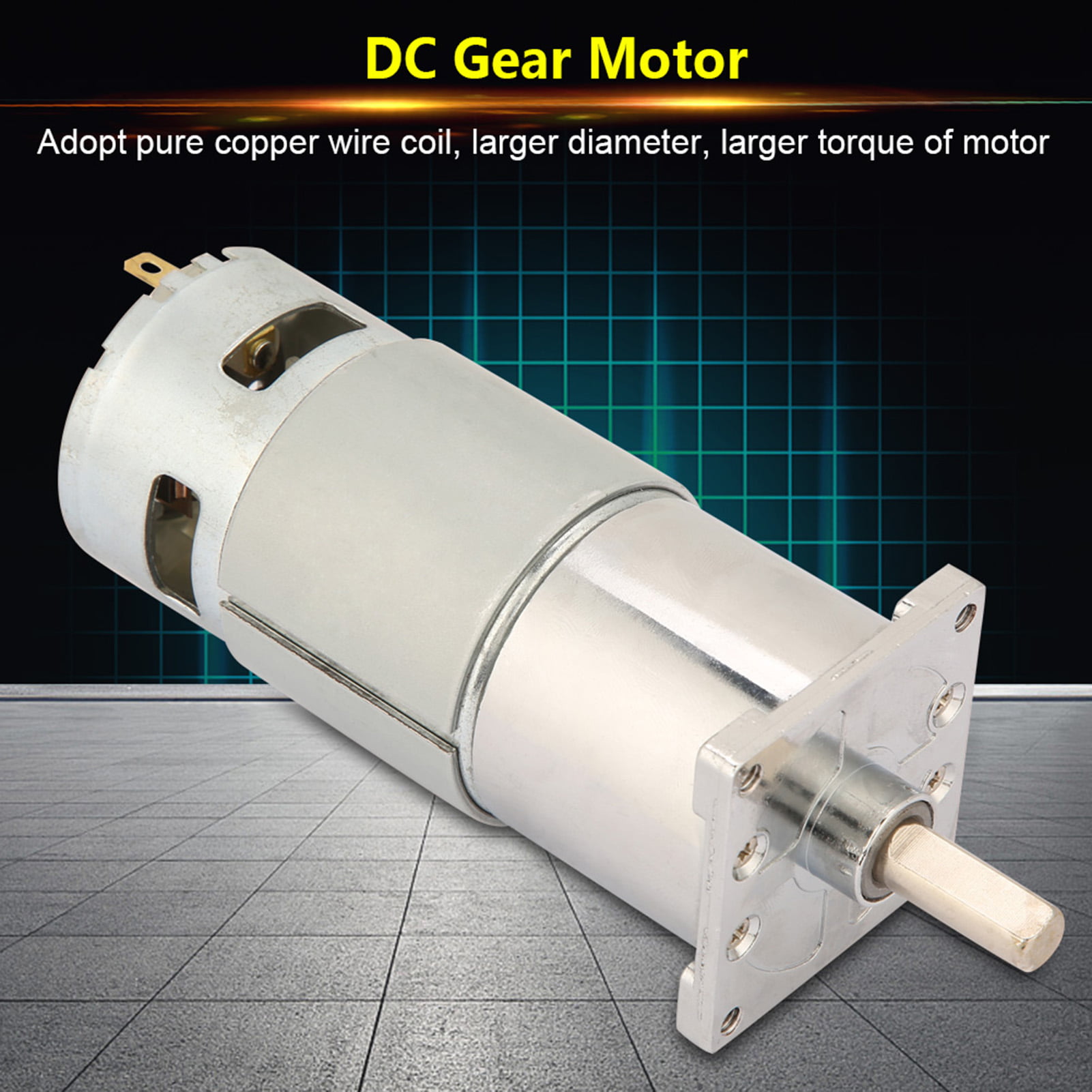 DC 12V 24V Gear Motor 25W 10-600RPM baja velocidad CW CCW Full Metal Gear XD-42GA775 