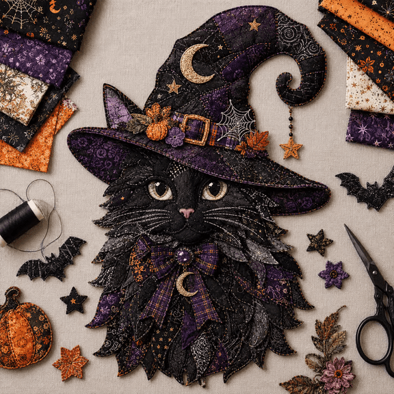 Halloween Character Patchwork DIY Kit, Spooky Season Handcraft Sewing Set, Ideal Gift for Sewing Enthusiasts