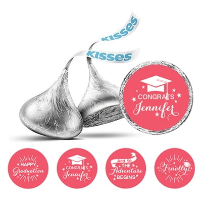 Darling Souvenir 190 Pcs Graduation Theme Custom Stickers for chocolate Candy Labels-Dark Peach