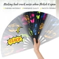 thumbnail image 4 of Ventilador de mano plegable SYNTECSO UV Glow para rave y drag queen, 4 of 7