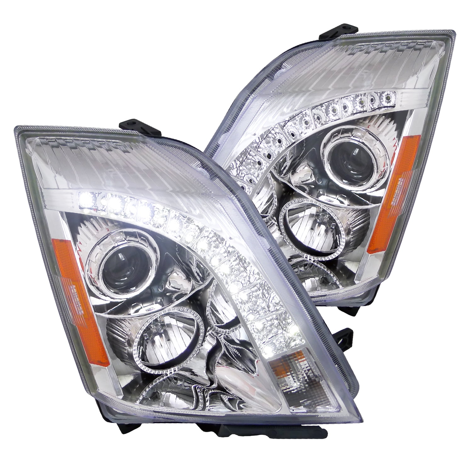 SpecD Tuning SMD Led Chrome Housing Clear Lens Projector Headlights