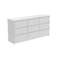 thumbnail image 4 of Modern 9 Drawer Wood Dresser for Bedroom, Large Floor Storage Drawer Cabinet Lateral Chest of Drawers Handle Free Organizer for Closet Living Room (White, 9 Drawer), 4 of 8