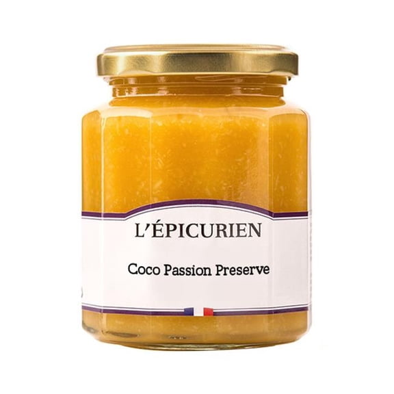L'Epicurien Coconut and Passion Fruit Preserves 11.3 Ounce Jar