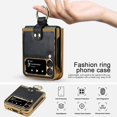 thumbnail image 2 of case for Galaxy Z Flip 3 Case with Ring Electroplated PU Leather Cover, Business Style Galaxy Flip 3 Phone Case Compatible with Galaxy Z Flip 3 5G, Green, 2 of 12