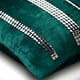 thumbnail image 2 of Fundas de almohada, funda decorativa verde esmeralda, funda de cojín decorativa para sofá, 35 x 35 cm (14 x 14 pulgadas), funda de cojín de terciopelo esmeralda con lentejuelas plateadas bordadas,, 2 of 5