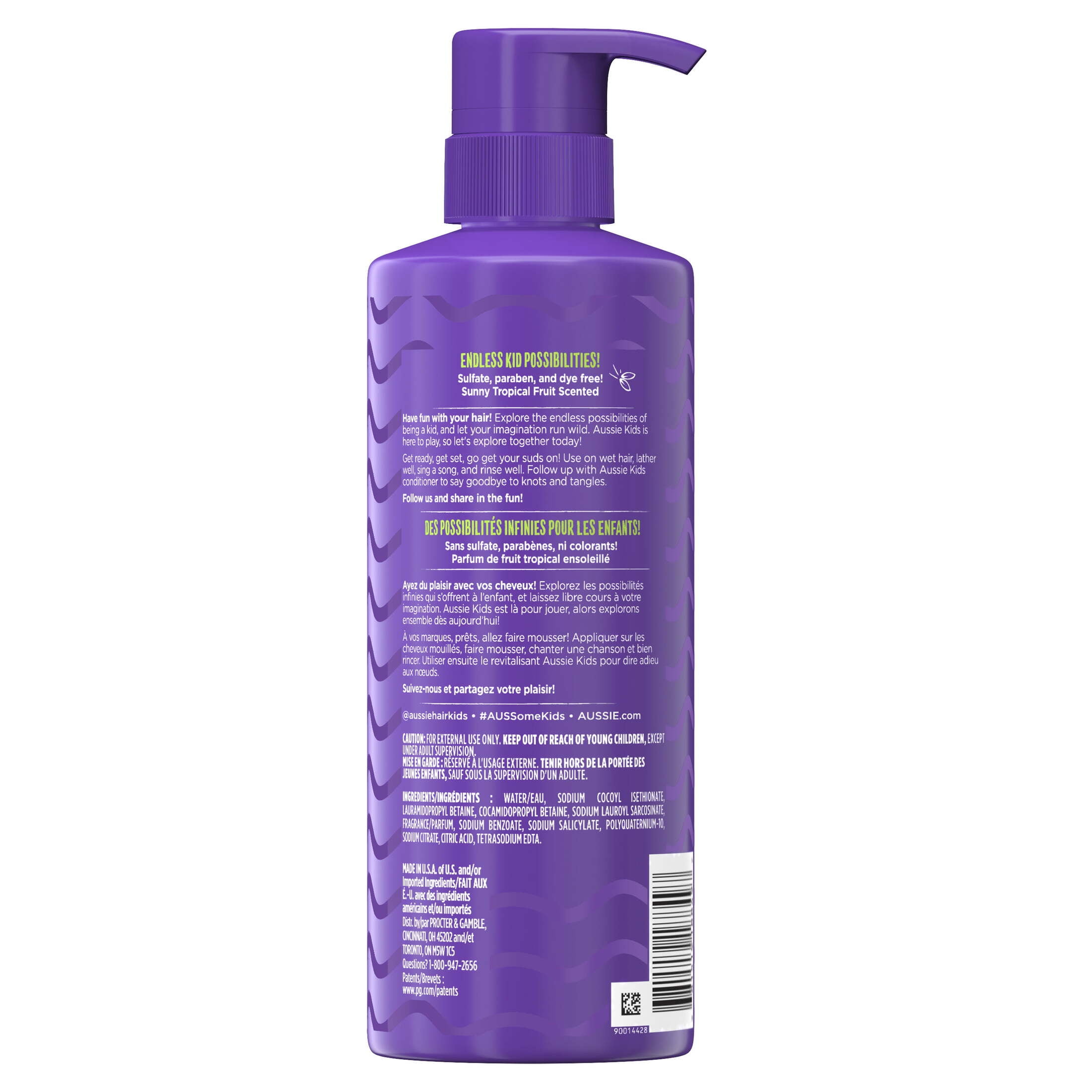 (4 pack) Aussie Kids Moist Sulfate Free Kids Shampoo, 16 fl oz