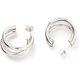 thumbnail image 2 of 1 Pair Letter Stud Earrings Tarnish Resistant 304 Stainless Steel Half Hoop Earrings with Ear Nuts Earrings Set Trendy Simple Earrings for Women Christmas Birthday Festival Elegant Jewelry Gifts, 2 of 2