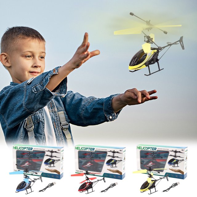 Ganfancp Sensor Flyer Iluminación Flotando Sensor Infrarrojo Control Remoto Avión Niños Juguetes Ofertas y Liquidaciones 1 X Helicóptero, 1 X Mando a Distancia, 1 X Cable de Datos
