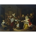 thumbnail image 3 of Richard Brakenburgh 14x12 Black Modern Framed Museum Art Print Titled - The Feast of St Nicholas (1685), 3 of 5