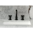thumbnail image 4 of Kingston Brass KS1410KNX Convergent Two-Handle 3-Hole Deck Mount Widespread Bathroom Faucet with Push Pop-up Drain in Matte Black, 4 of 8