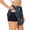 Black, variant on Vintage Marine Printed 2 in 1 Women's Workout Shorts for Athletic Gym Running Shorts with Phone Pockets-