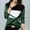 Green, variant on UTTOASFAY Winter Clothes for Womens Women'S Fashion Casual O-Neck Stitching Contrast Color Long Sleeve T-Shirt Blouse