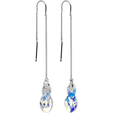 Clear Swarovski Crystal Earrings Body Candy Handcrafted Clear Infinity Dangle Threader Earrings Created with Swarovski Crystals ()