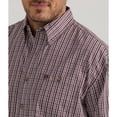 thumbnail image 3 of Wrangler Men's Wine White  Grey Stone Plaid Long Sleeve Western Shirt, 3 of 4