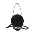 thumbnail image 1 of Bolso bandolera de PU para mujer, bolso gótico con calaveras para viajes, vacaciones, regalo de verano Negro, 1 of 8