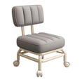 thumbnail image 4 of Taburete con ruedas cuadrado bajo, taburete corto con asiento con ruedas, cambio de zapatos con respaldo, taburete de pedicura, taburete de polea para Gris claro Macarena Asiento bajo con ruedas, 4 of 8