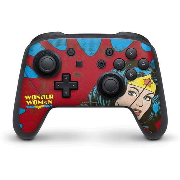Skinit DC Comics Wonder Woman Vintage Profile Nintendo Switch Pro Controller Skin
