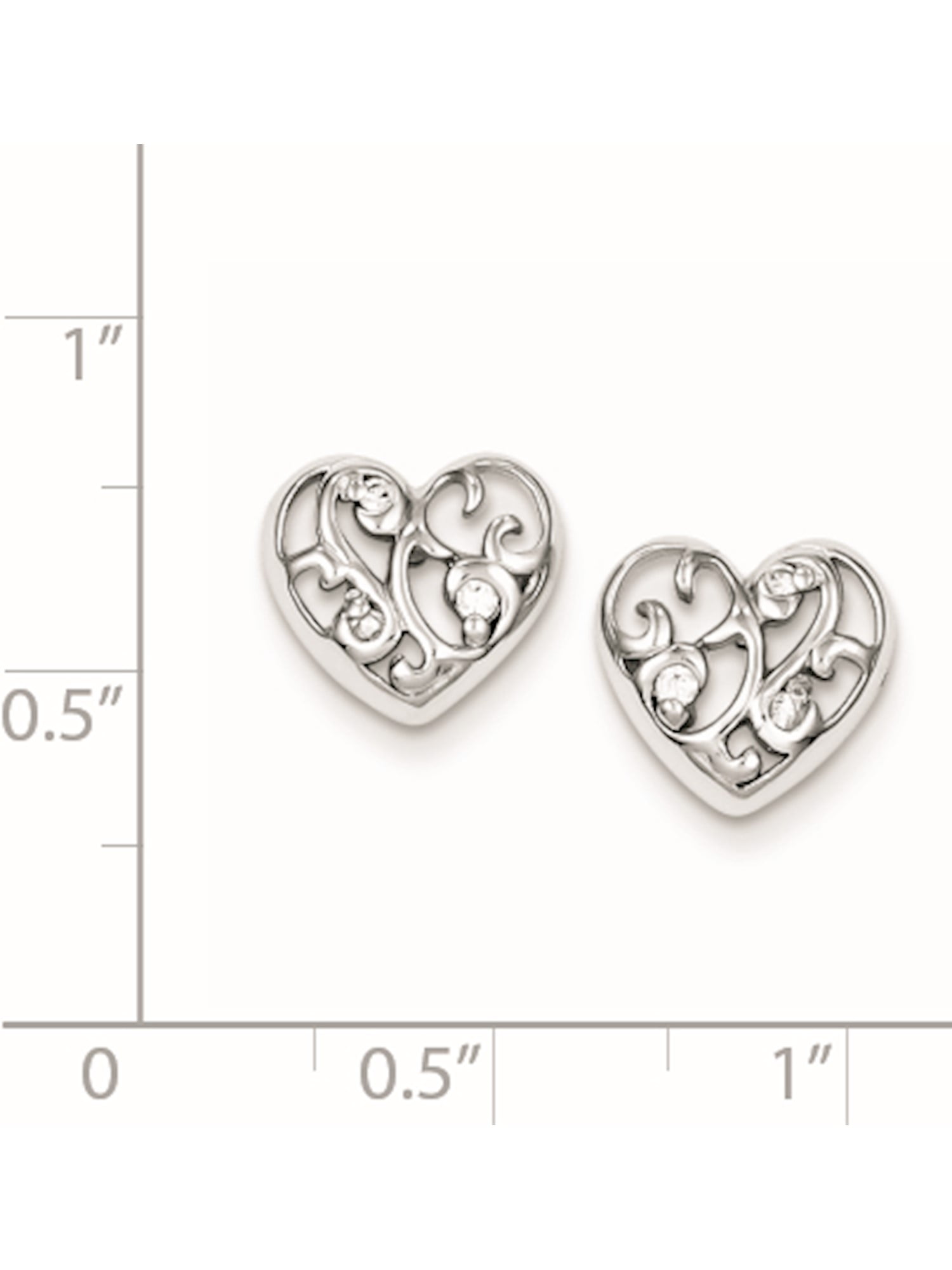 Diamante Heart Cluster Button Clear Stones 19mm