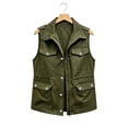 thumbnail image 6 of TEAJOPSUU Women's Utility Cargo Vests Sleeveless Stand Collar Zip Up Multi Pocket Jackets Casual Solid Workwearr Jackets with Flap Pockets Olive Green, 6 of 8