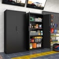 thumbnail image 2 of 72"H Metal Storage Cabinet with Adjustable Shelves & 2 Doors, Heavy-Duty File Cabinet Garage Storage Cabinet with Lock for Garage,Classroom,Office,Black, 2 of 8