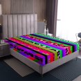 thumbnail image 3 of Erosebridal Teens Cheepah Print Sheet Set Full, Cartoon Rainbow Bedding Sets Full Size, Colorful Stripe Decor, 3 of 6