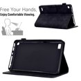 thumbnail image 2 of Embossed Folio Flip Smart Case for Amazon Fire HD 7 2019/2017/2015, Premium PU Leather Kickstand Card Slots Magnetic Auto Sleep / Wake with Pen Slot Case for Fire HD 7 2019/2017/2015, Black, 2 of 5