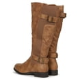 thumbnail image 4 of Women's Leatherette Almond Toe Buckled Elastic Riding Knee High Boot 19756, 4 of 6