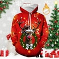thumbnail image 3 of Xdzjlr Mens Christmas Hoodies Deer Print Hooded Sweatshirt Long Sleeve Pullover Warm Hoodie Holiday Season Casual Wear Xmas Outwear Red S, 3 of 3