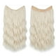 thumbnail image 1 of Xiao Hua Extensiones de cabello de alambre, gruesas, rizadas, onduladas, invisibles, con clip, sintéticas, para mujer, 20 pulgadas, color rubio claro, 1 of 2