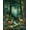 Green, Pattern 5, variant on ODIKA 4'x6' Machine Washable Non-Slip Area Rug, Botanical Songbird Medley with Fern Leaf and Whimsical Motifs High Traffic Rug, Green, 281919
