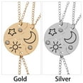 thumbnail image 3 of 3pcs Charm Stitching Inlaid Rhinestone Jewelry Best Friend Sun Moon Cloud Star Friendship Necklace BFF Pendant GOLD, 3 of 8