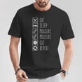 thumbnail image 2 of Eat Sleep Measure Twice Repeat Carpenter Graphic Tee Unisex Adult Cotton Casual Woodworking Humor Gift T-Shirt, Size 3XL, Color Black, 2 of 4