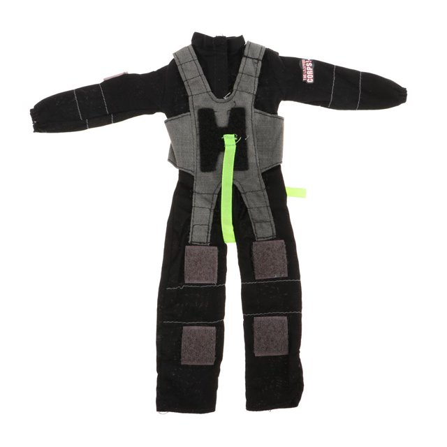 Conjunto de Pantalón Y Camiseta de de Muñeca para de Muñeca de 1/6, Color Negro Hugo Traje de muñeca de bombero