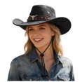 thumbnail image 5 of OJSFQUFP Cowboy Hat for Women and Men with Shapeable Wide Brim Cattleman Western Hats for Cowboys, 5 of 7