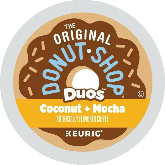 The Original Donut Shop Duos Coconut   Mocha, Medium Roast, 24 K-Cups pods