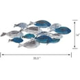 thumbnail image 2 of Danya B. School of Fish Blue and Silver Tone Modern Metal Wall Art, 2 of 3