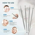 thumbnail image 4 of Professional 9-in-1 Blackhead Remover Tool Kit - Stainless Steel Pimple Popper, Extractor, Comedone Tweezers & Brow Razors for Home Facial Care, Acne & Pore Cleansing, Portable Case, 4 of 7