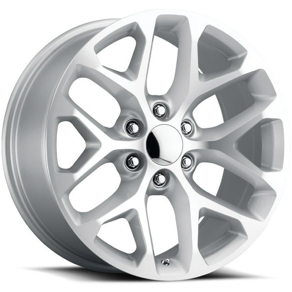 1 Wheel 22" Replica Snowflake 22x9 6x139.7 Silver 24ET (SFO 229-6139-24 SMF)